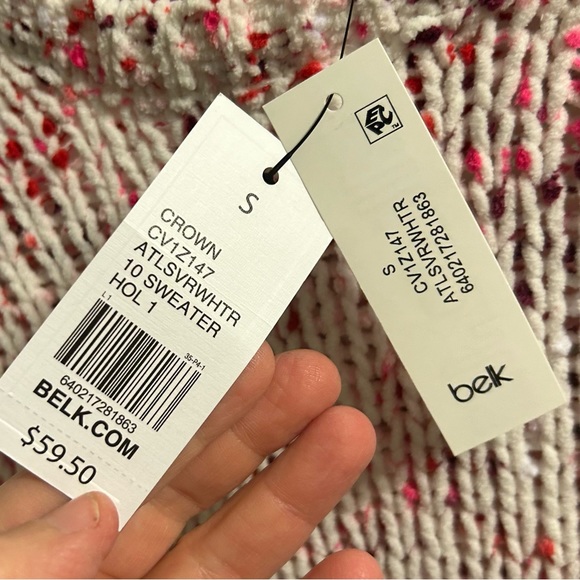 Crown and Ivy NWT bubble sleeve confetti sweater size S - Picture 5 of 12